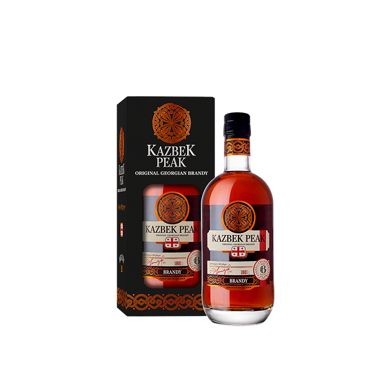 KAZBEK PEAK AGED 6 MONTHS BRANDY 0,5L + KARTONIK KAZBEK PEAK AGED 6 MONTHS BRANDY 0,5L + KARTONIK