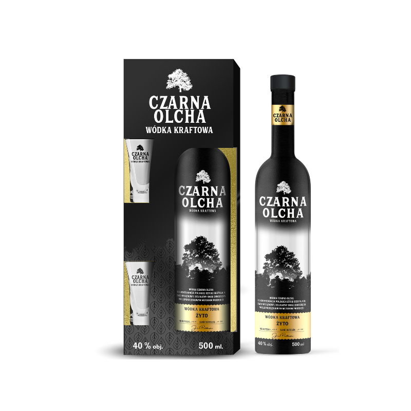 CZARNA OLCHA WÓDKA KRAFTOWA ŻYTO 0,5L + GIFT BOX CZARNA OLCHA WÓDKA KRAFTOWA ŻYTO 0,5L + GIFT BOX