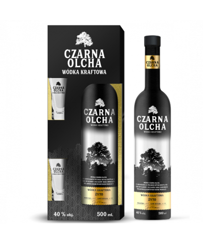 CZARNA OLCHA WÓDKA KRAFTOWA ŻYTO 0,5L + GIFT BOX