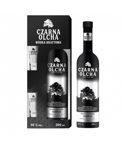 CZARNA OLCHA WÓDKA KRAFTOWA ZIEMNIAK 0,5L + GIFT BOX
