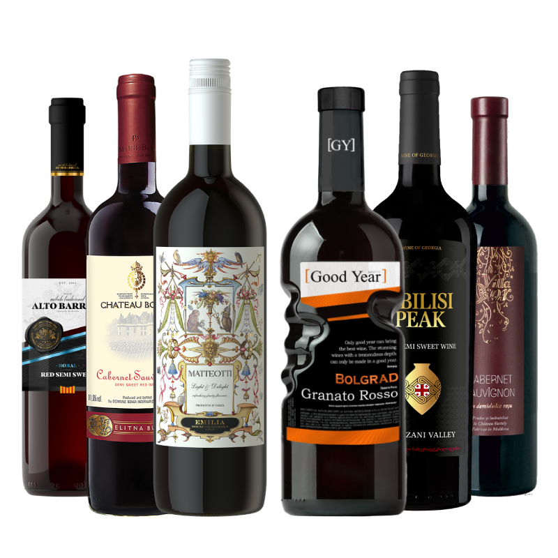 Zestaw Degustacyjny Czerwone Półsłodkie Zestaw Degustacyjny Czerwone Półsłodkie