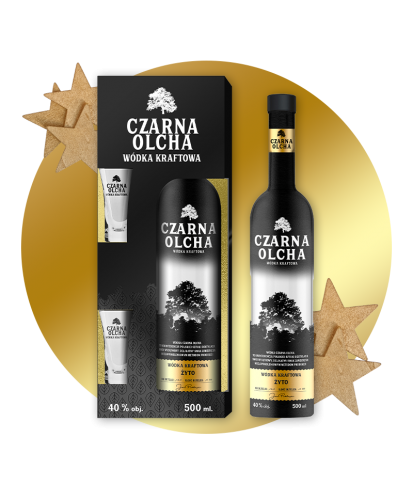 CZARNA OLCHA WÓDKA KRAFTOWA ŻYTO 0,5L + GIFT BOX