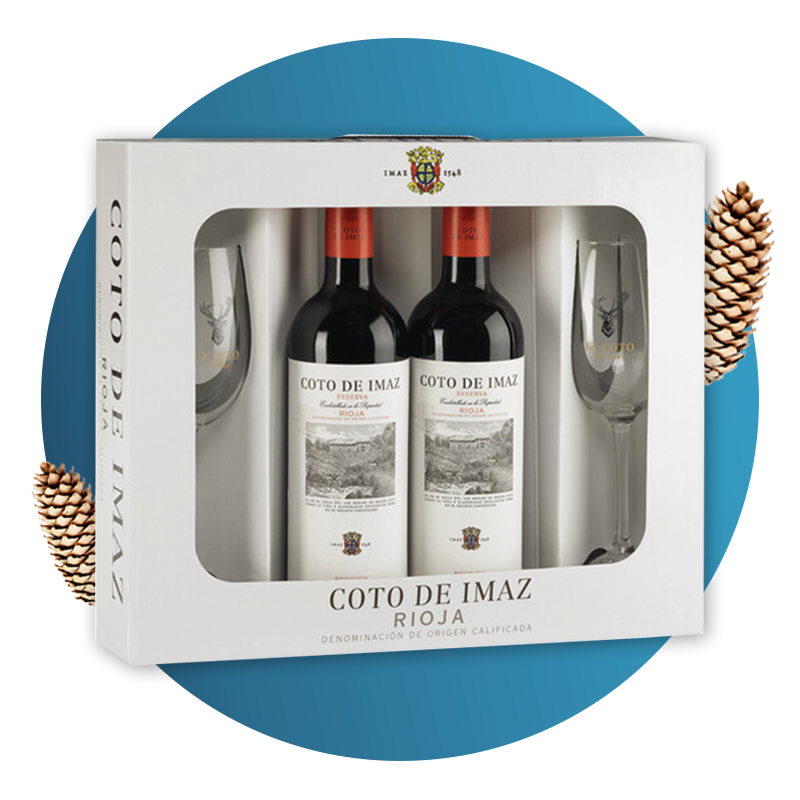 COTO DE IMAZ RESERVA 2020 2 x 0,75L + 2 KIELISZKI COTO DE IMAZ RESERVA 2020 2 x 0,75L + 2 KIELISZKI