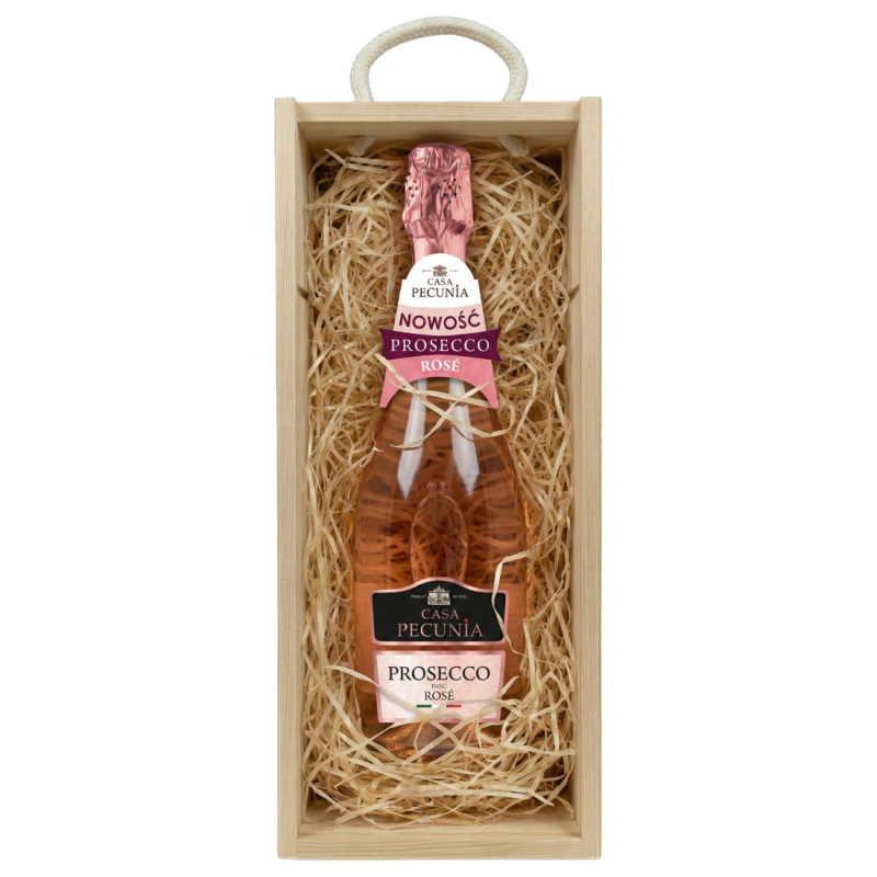 Zestaw na Dzień Kobiet Wino Casa Pecunia Prosecco Rose + Skrzynka Eco