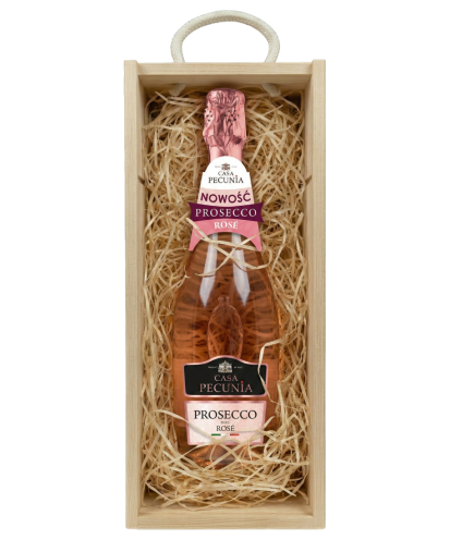 Zestaw na Dzień Kobiet Wino Casa Pecunia Prosecco Rose + Skrzynka Eco