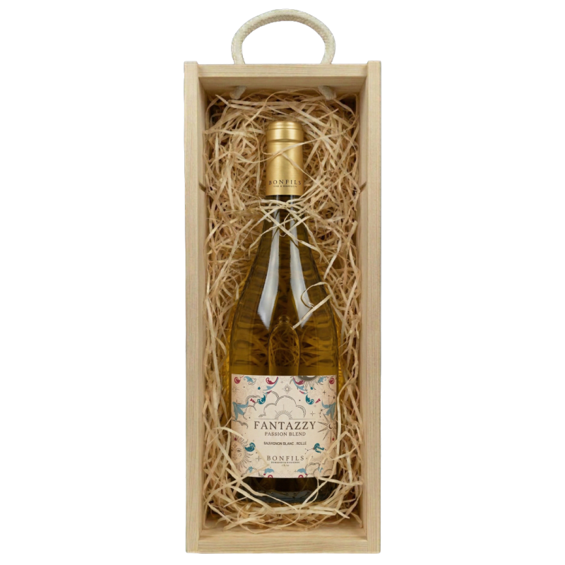 Zestaw na Dzień Kobiet Wino Fantazzy Passion Blend Blanc + Skrzynka Eco