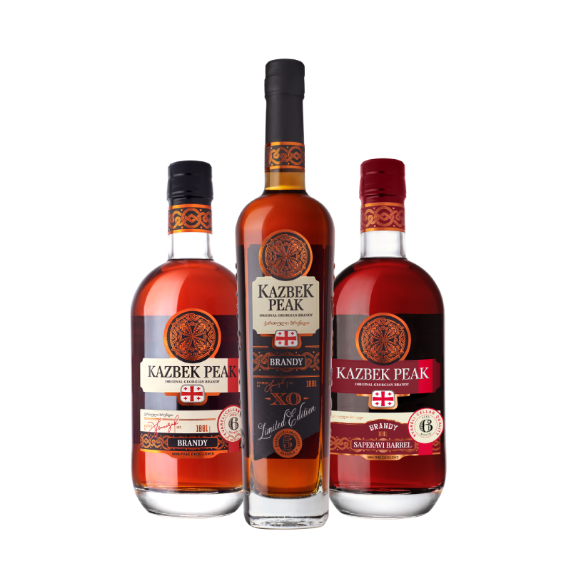 Zestaw degustacyjny Brandy Kazbek Peak Zestaw degustacyjny Brandy Kazbek Peak