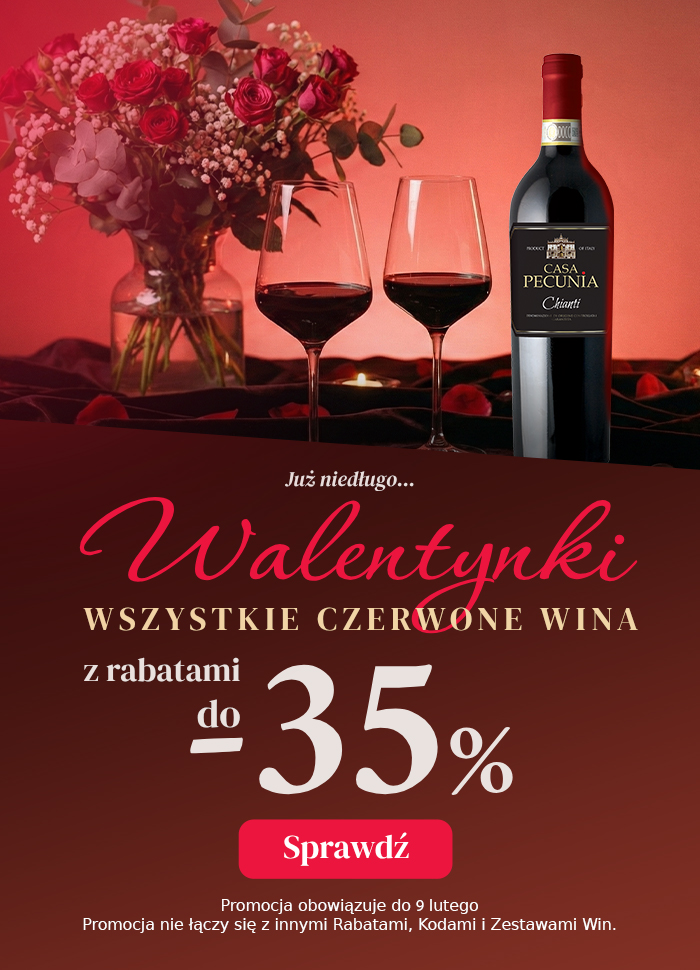 Walentynki wino czerwone